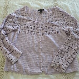 INC International Concepts Lavender Lace Cardigan